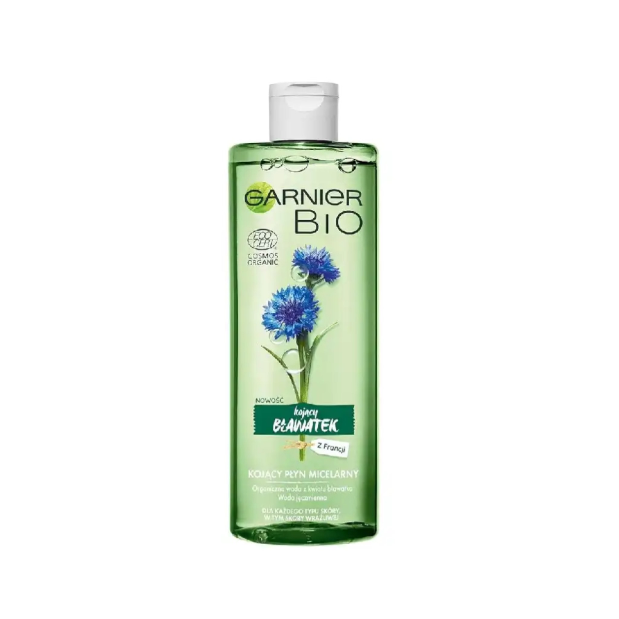 میسلارواتر گل گندم (محلول پاکننده آلودگی - میکاپ) از لاین ارگانیک بیوگارنیر | GARNIER BIO Cornflower All in 1 Micellar Water