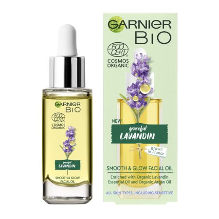 روغن صورت درخشان‌کننده لاوندر ارگانیک  Garnier Bio Lavandin Smooth & Glow Facial OIL