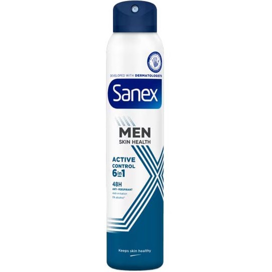 اسپری ضدتعریق مناسب آقایان با ماندگاری بالا در فعالیت های زیاد |Sanex Men Skin Health Active Control 6 in 1💧🌪️