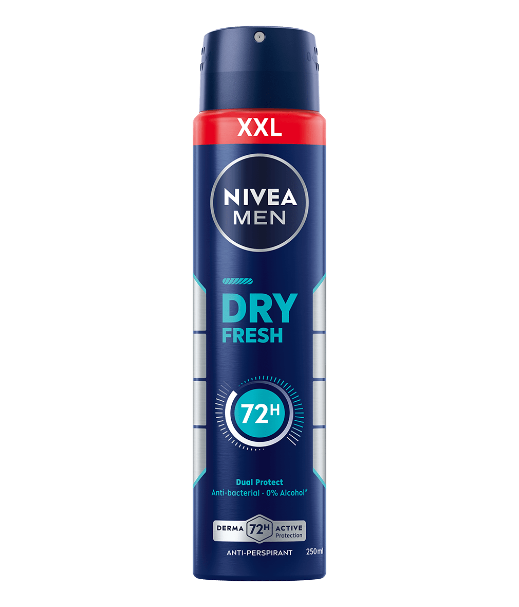 اسپری ضدتعریق مردانه نیوآ با رایحه خنک و ماندگاری مناسب | NIVEA Men Dry Fresh Derma 72h Active Protection